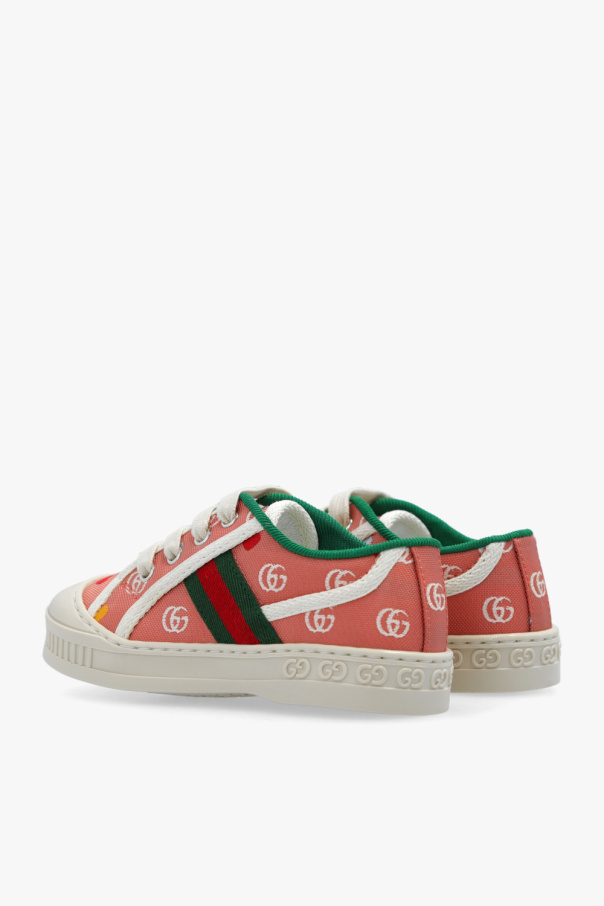gucci tennis 1977 leather sneakers - Pink Sneakers with 'Web